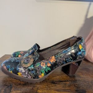 Super lady star green Floral Women's Shoe loafer business work